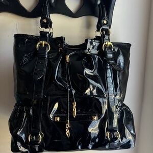 Iman Patent Leather Travel Tote